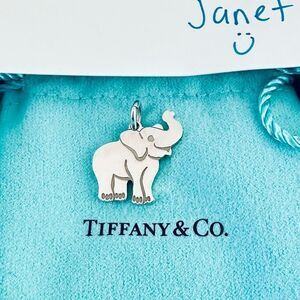 Tiffany & Co RARE and RETIRED Elephant Charm Pendant in Silver